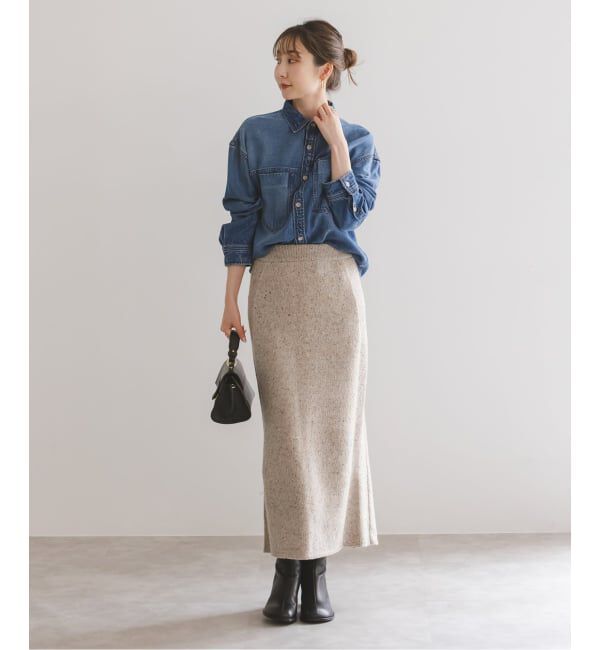 NOBLE「《NOBLE別注》Venit/ヴェニット ネップツイードタイトスカート」|スカート|