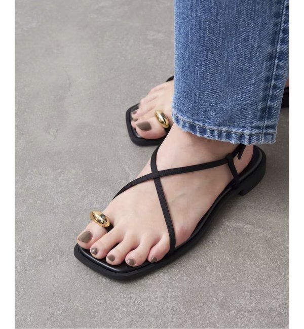  「《追加3》GRISEメタルリングクロストングサンダル」|サンダル|