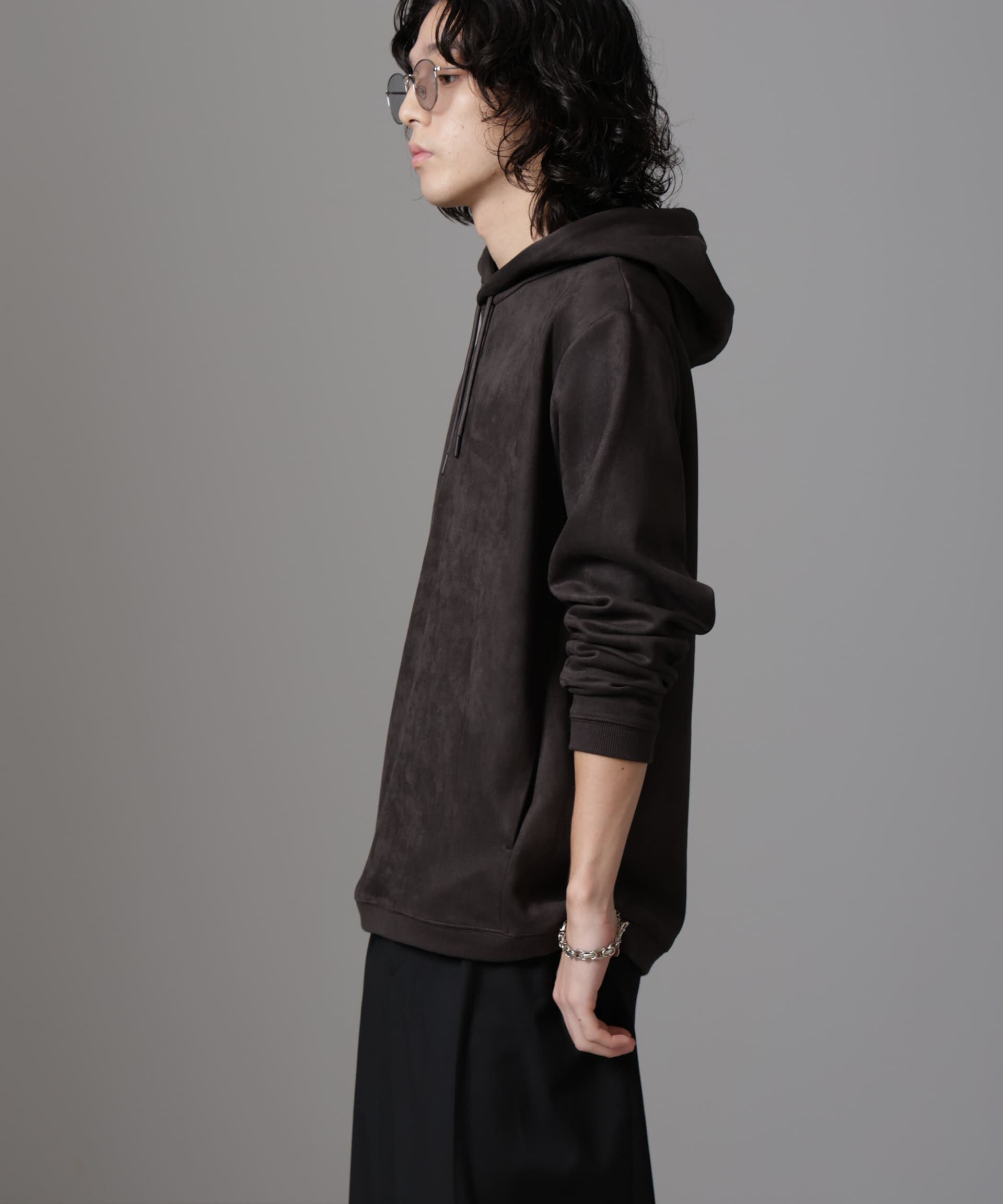 nano･universe「フェイクスエードフーディー 長袖」|Tシャツ・カットソー|