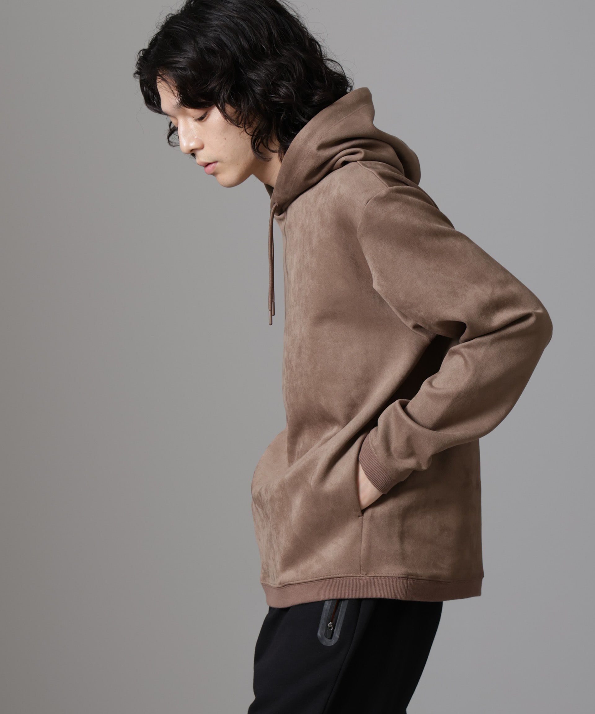 nano･universe「フェイクスエードフーディー 長袖」|Tシャツ・カットソー|モカ3