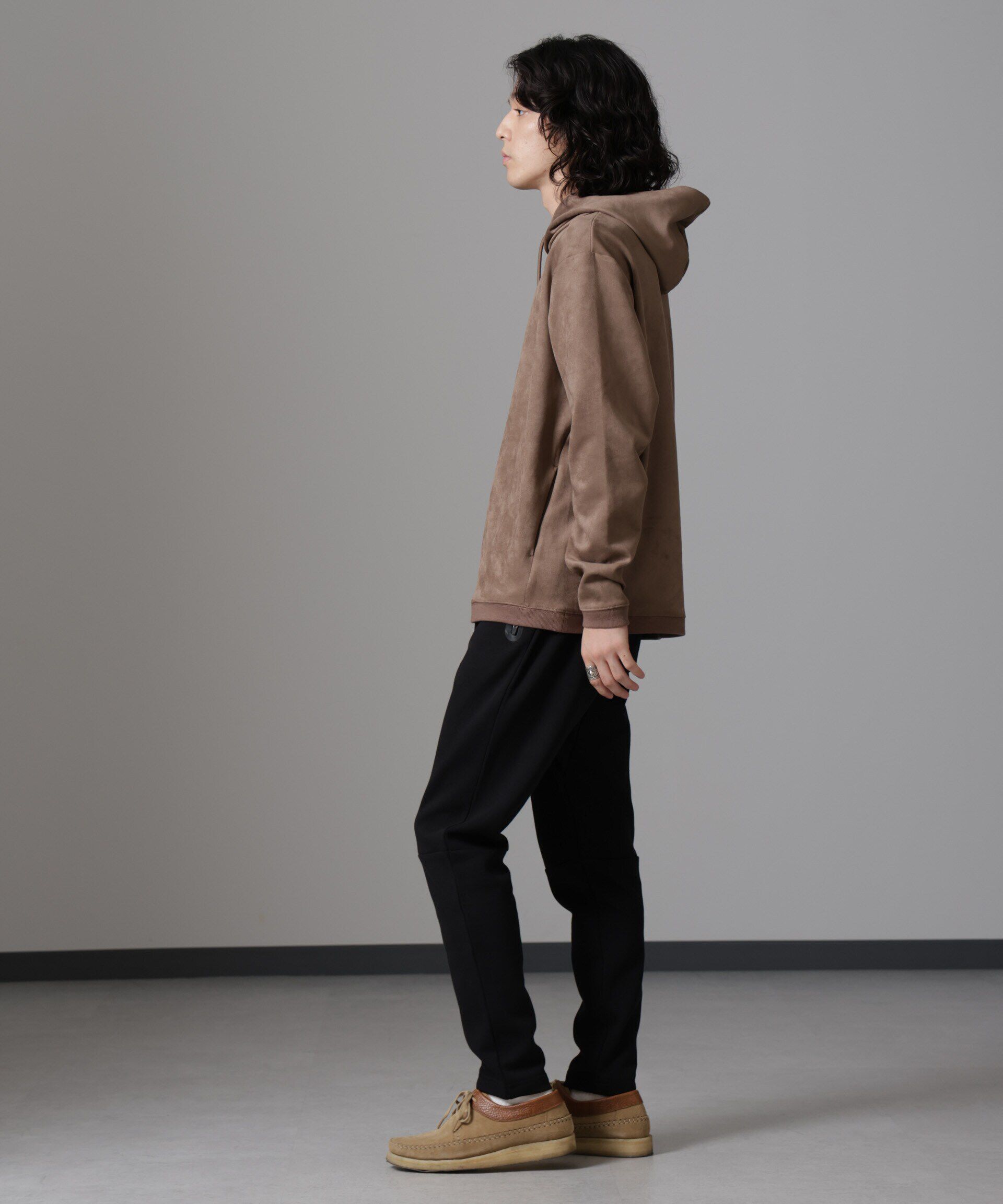 nano･universe「フェイクスエードフーディー 長袖」|Tシャツ・カットソー|