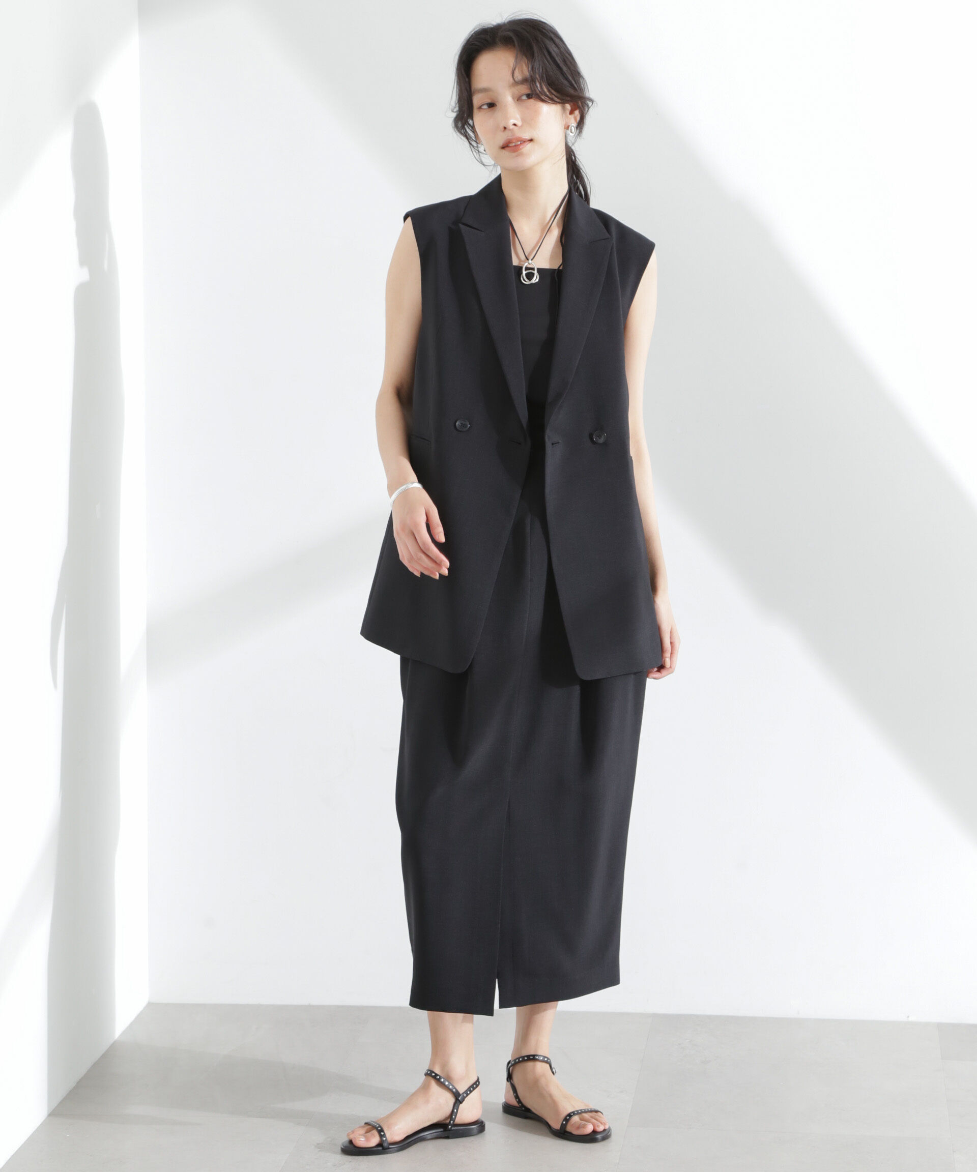 nano･universe「メランジドライ テーラードダブルジレ(セットアップ可)」|テーラードジャケット|