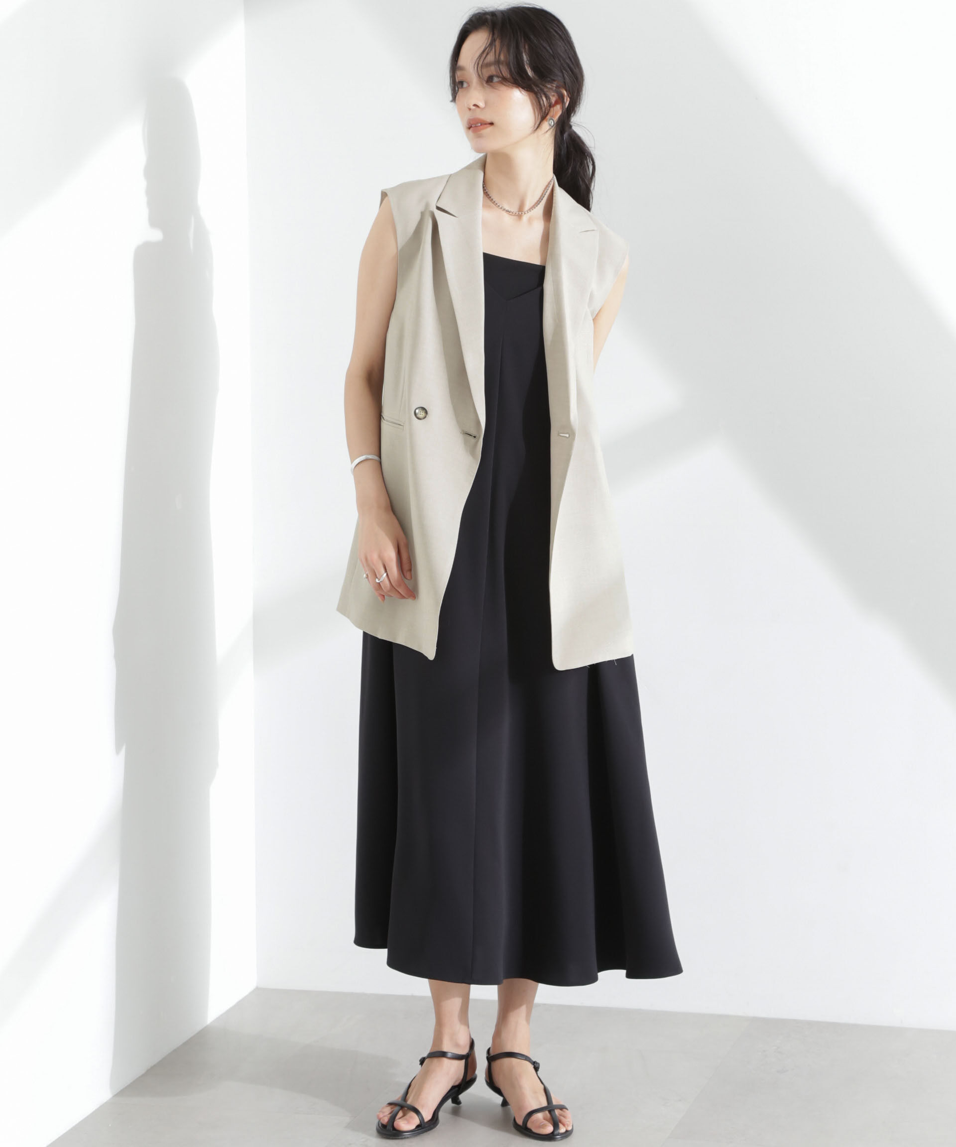 nano･universe「メランジドライ テーラードダブルジレ(セットアップ可)」|テーラードジャケット|