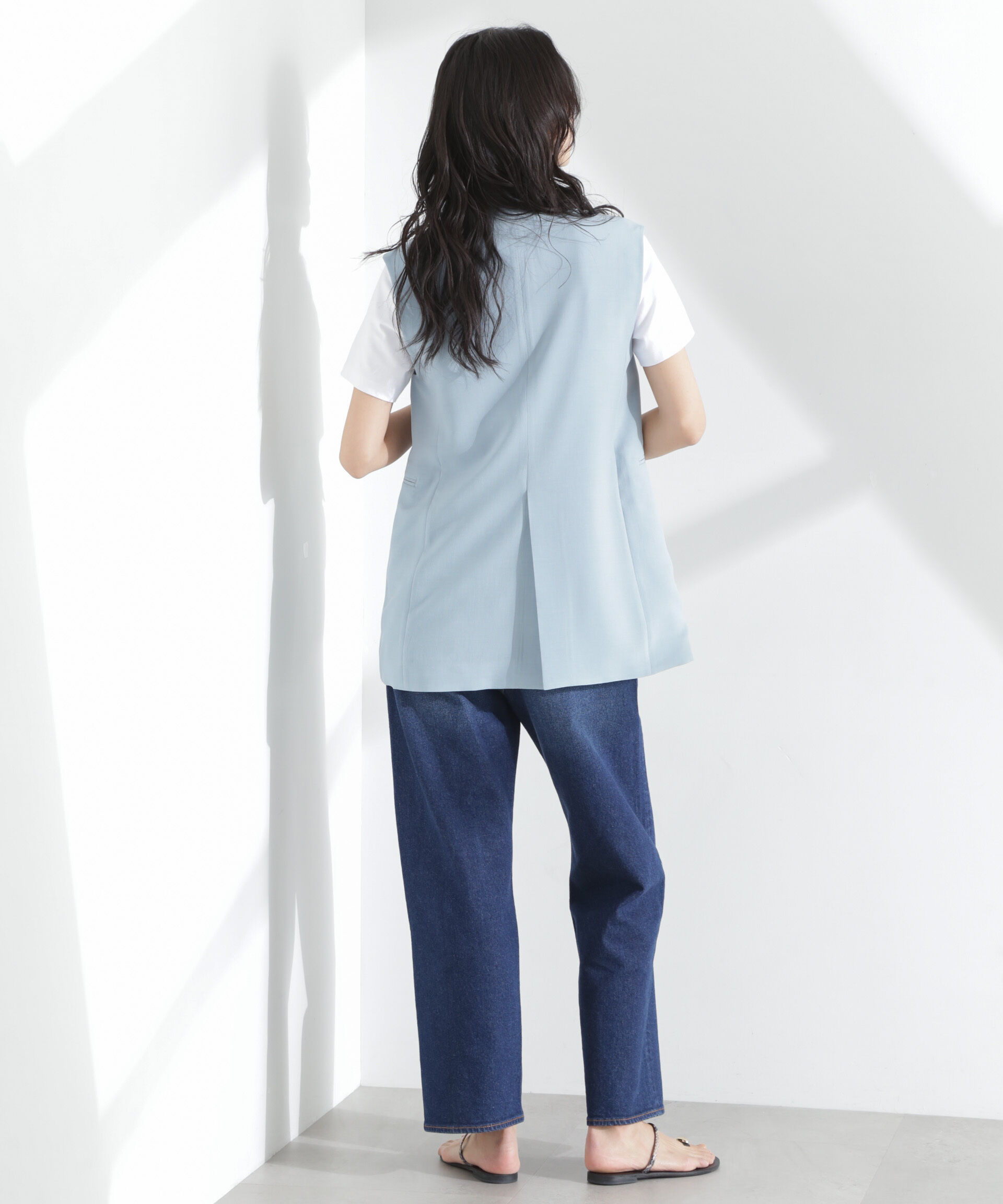 nano･universe「メランジドライ テーラードダブルジレ(セットアップ可)」|テーラードジャケット|