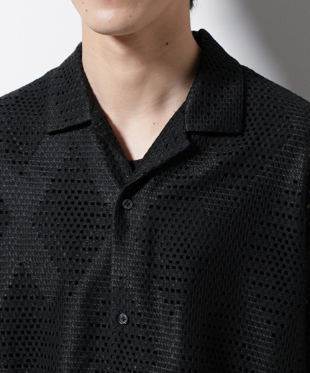 nano･universe「ダイヤレース オープンカラーシャツ」|シャツ・ブラウス|