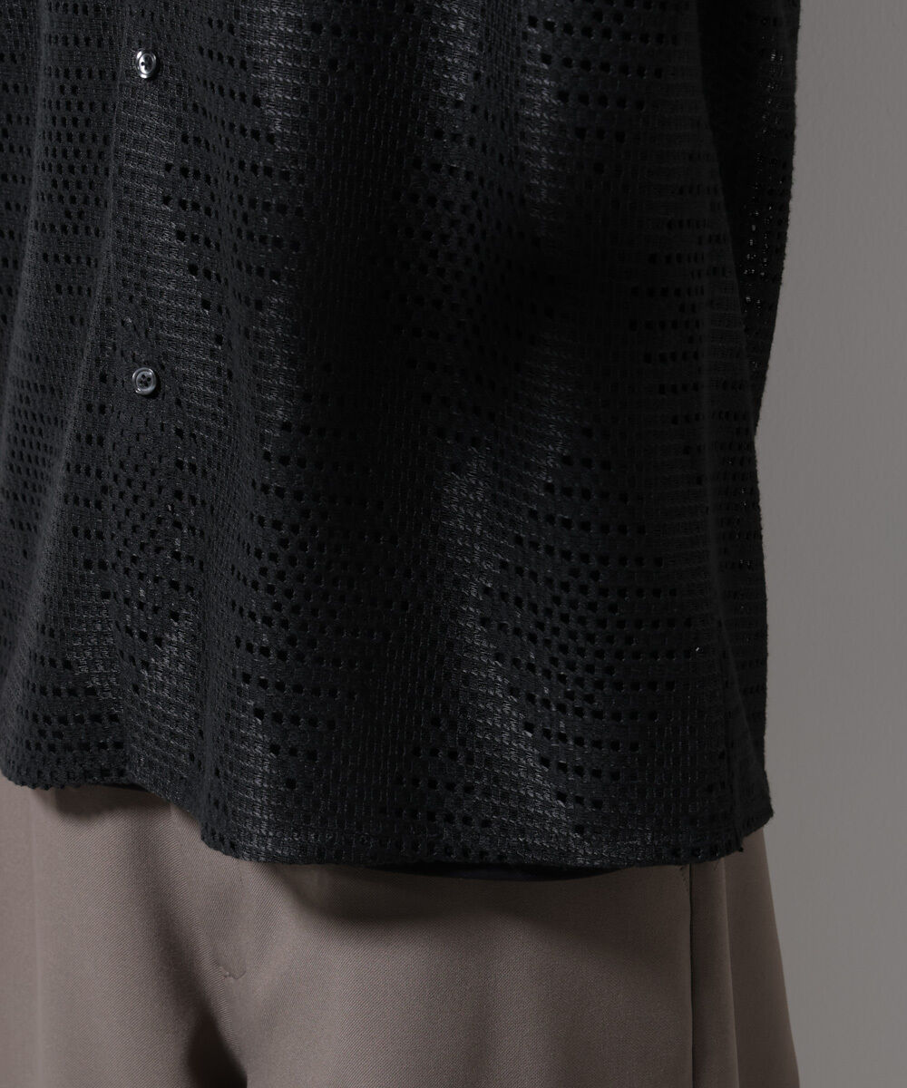 nano･universe「ダイヤレース オープンカラーシャツ」|シャツ・ブラウス|