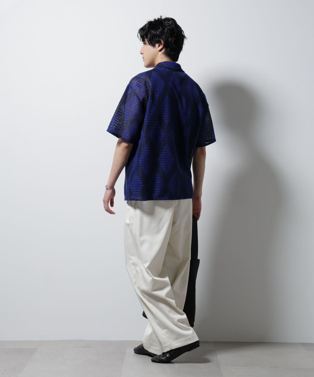 nano･universe「ダイヤレース オープンカラーシャツ」|シャツ・ブラウス|