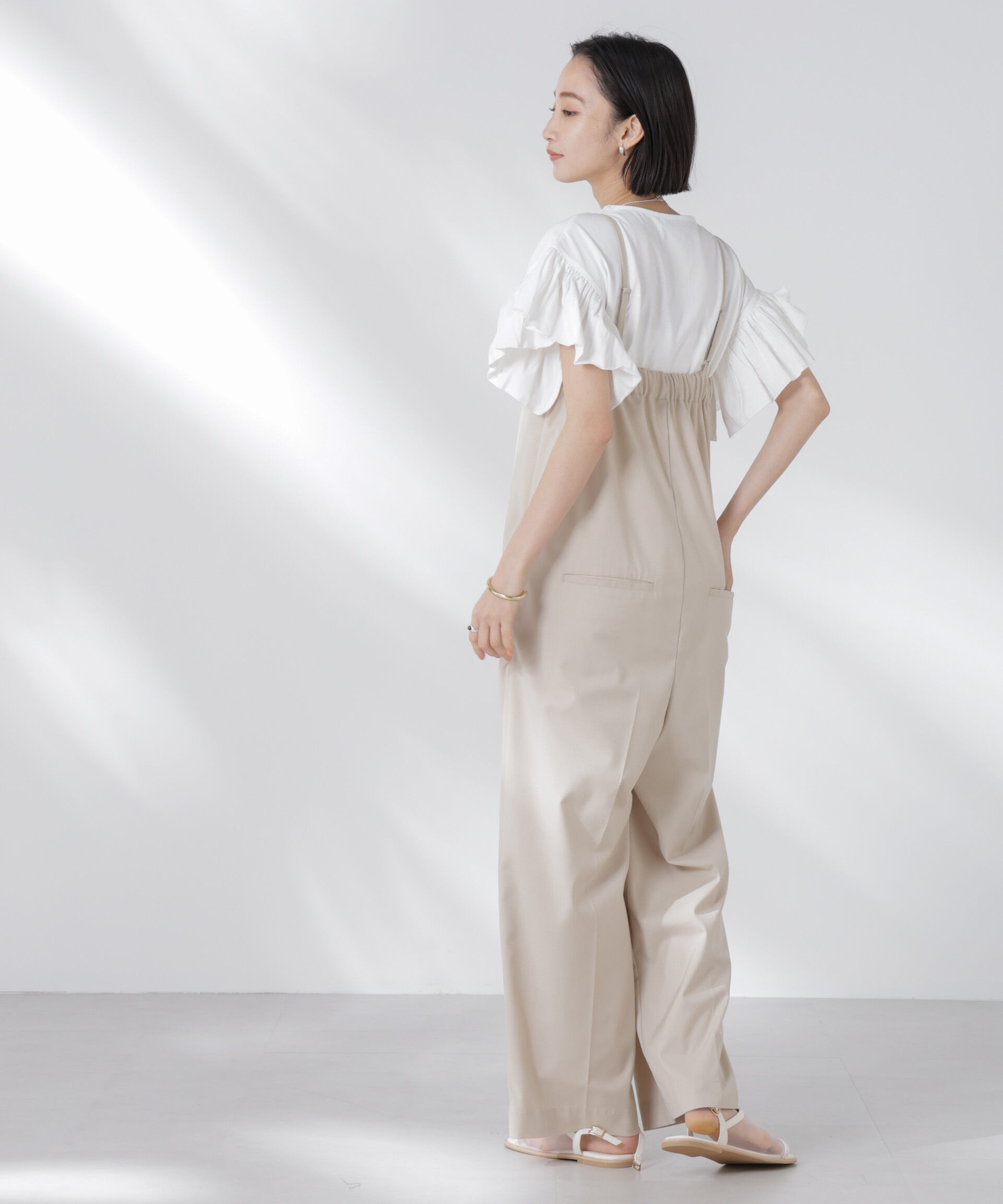 nano･universe「STORATECH 機能素材フレアデザインスリーブトップス」|Tシャツ・カットソー|