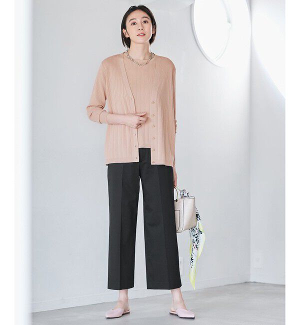 自由区「【洗える・XSサイズあり】ハイツイストコットンアセテート カーディガン」|カーディガン|