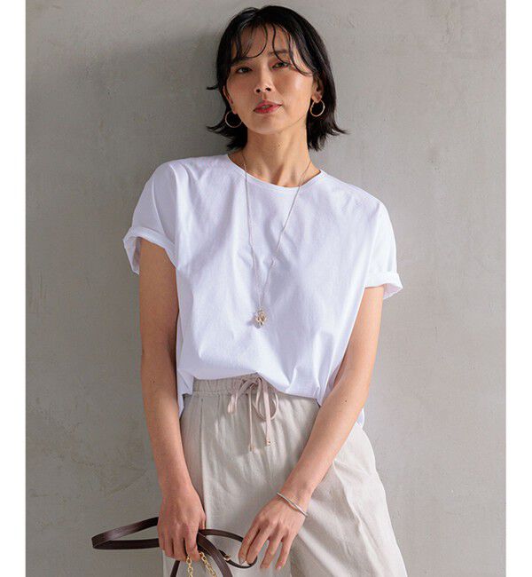 23区「【洗える】ALBINIコーコラン シャツテール Tシャツ」|Tシャツ・カットソー|ホワイト系