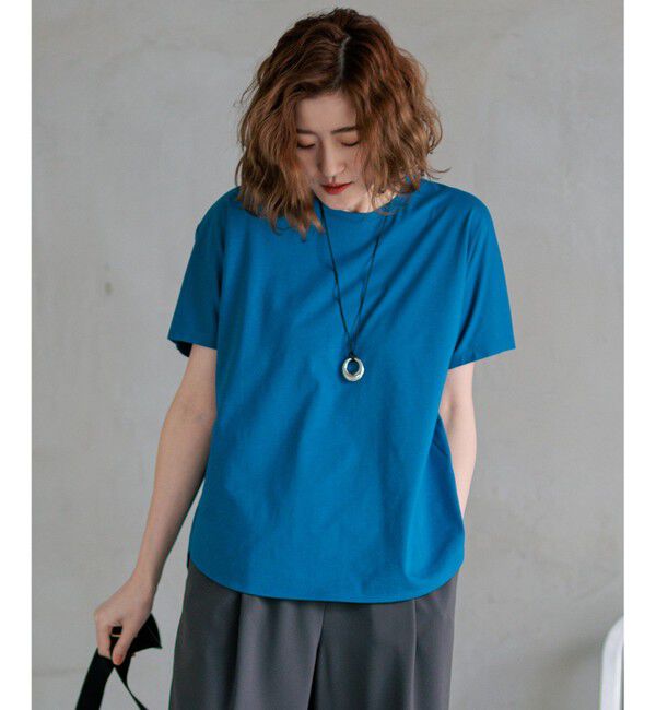 23区「【洗える】ALBINIコーコラン シャツテール Tシャツ」|Tシャツ・カットソー|ブルー系