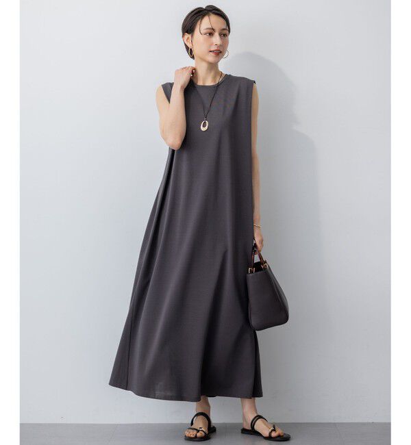 23区「【Oggi8月号掲載/接触冷感/洗える】ツイストコットンプレーティング スリーブレスワンピース」|ワンピース|