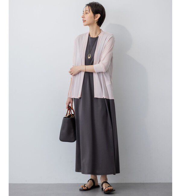 23区「【Oggi8月号掲載/接触冷感/洗える】ツイストコットンプレーティング スリーブレスワンピース」|ワンピース|