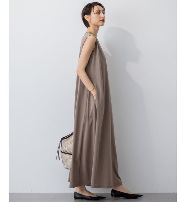 23区「【Oggi8月号掲載/接触冷感/洗える】ツイストコットンプレーティング スリーブレスワンピース」|ワンピース|