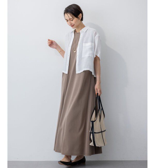 23区「【Oggi8月号掲載/接触冷感/洗える】ツイストコットンプレーティング スリーブレスワンピース」|ワンピース|