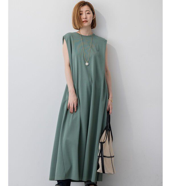23区「【Oggi8月号掲載/接触冷感/洗える】ツイストコットンプレーティング スリーブレスワンピース」|ワンピース|ﾓｽｸﾞﾘｰ