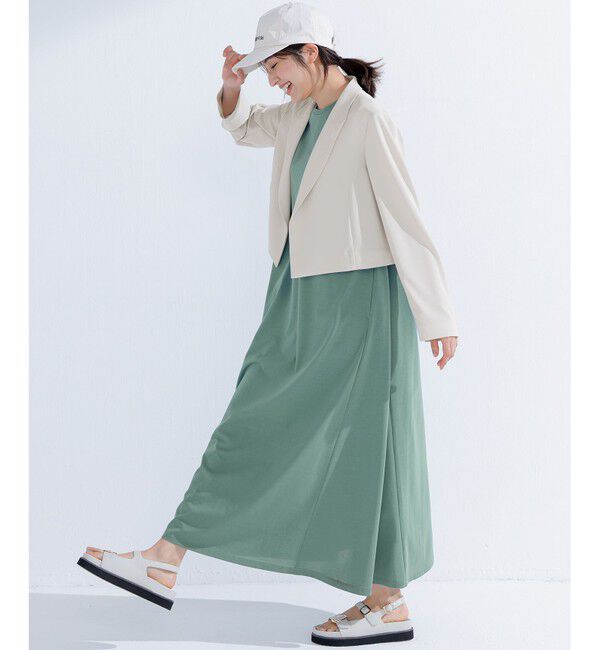 23区「【Oggi8月号掲載/接触冷感/洗える】ツイストコットンプレーティング スリーブレスワンピース」|ワンピース|