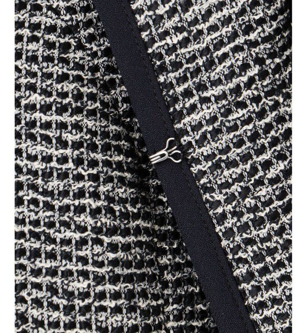 ANY SIS「シャイニーストレッチツイード ジャケット」|ノーカラージャケット|