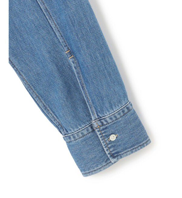 BEIGE,「【洗える・BAILA 11月号掲載】MARKEL / ボウタイ付きシャツカラーデニムシャツ」|シャツ・ブラウス|