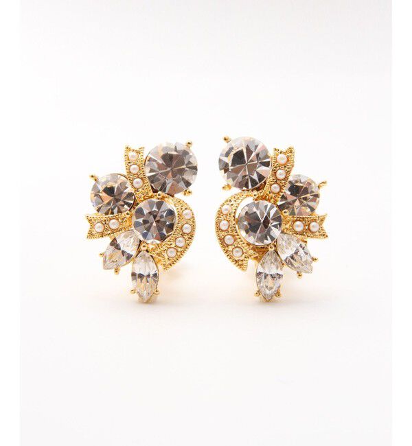 GRACE CONTINENTAL「ラインストーンイヤークリップ」|イヤリング|