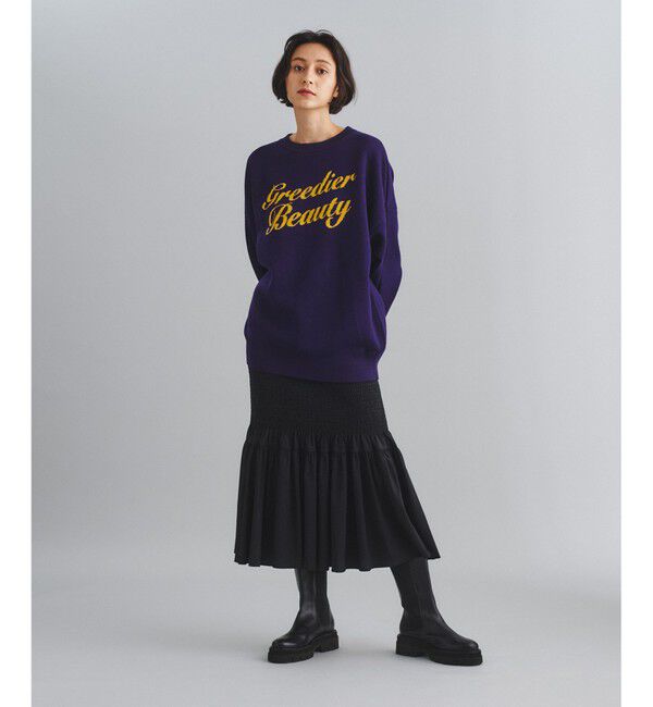  「ロゴジャガードルーズニットトップ」|ニット・セーター|