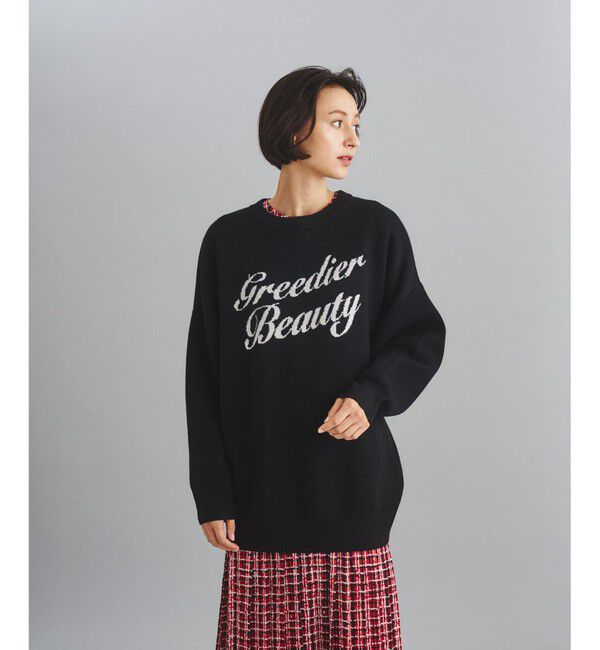  「ロゴジャガードルーズニットトップ」|ニット・セーター|