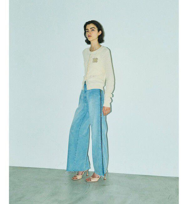 GRACE CONTINENTAL「ブローチクルーニットカーディガン」|カーディガン|