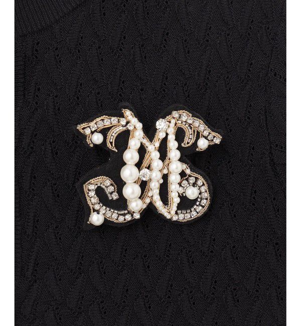 GRACE CONTINENTAL「ブローチクルーニットカーディガン」|カーディガン|