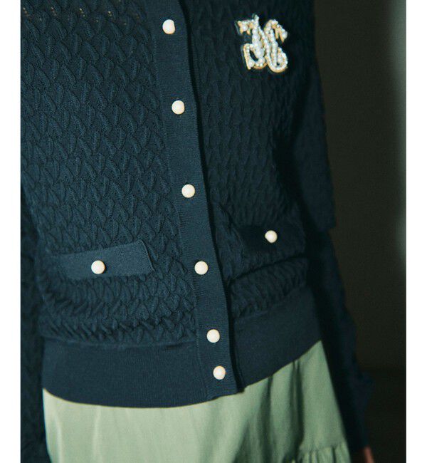 GRACE CONTINENTAL「ブローチクルーニットカーディガン」|カーディガン|
