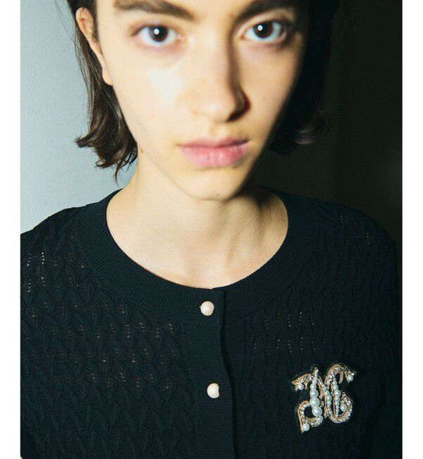 GRACE CONTINENTAL「ブローチクルーニットカーディガン」|カーディガン|