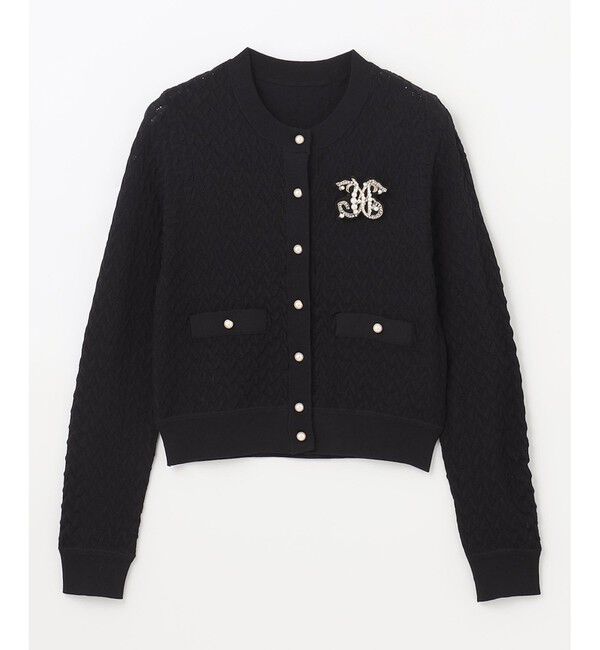 GRACE CONTINENTAL「ブローチクルーニットカーディガン」|カーディガン|