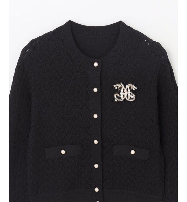 GRACE CONTINENTAL「ブローチクルーニットカーディガン」|カーディガン|