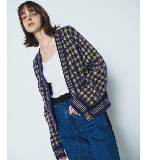 Diagram「チェックルーズニットカーディガン」|カーディガン|