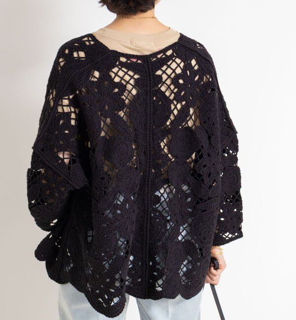 Rie Miller「《手洗い可能》レース刺繍7分袖ボレロ」|カーディガン|