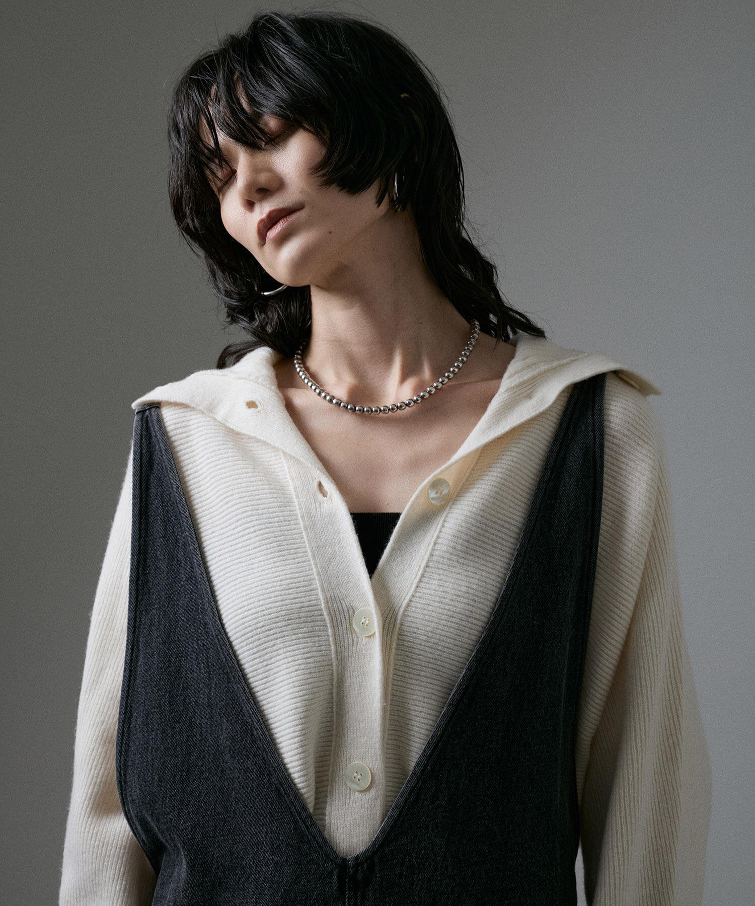 SALON adam et rope'「オープンカラーカーディガン」|カーディガン|