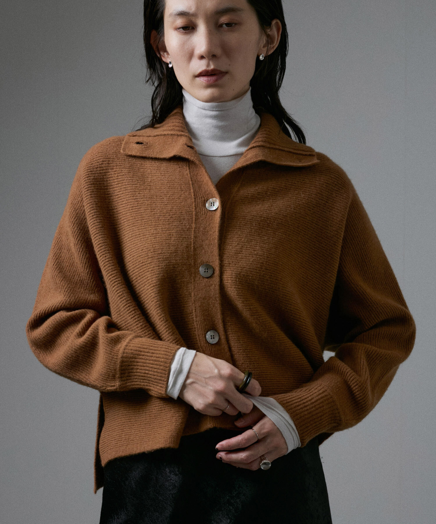 SALON adam et rope'「オープンカラーカーディガン」|カーディガン|