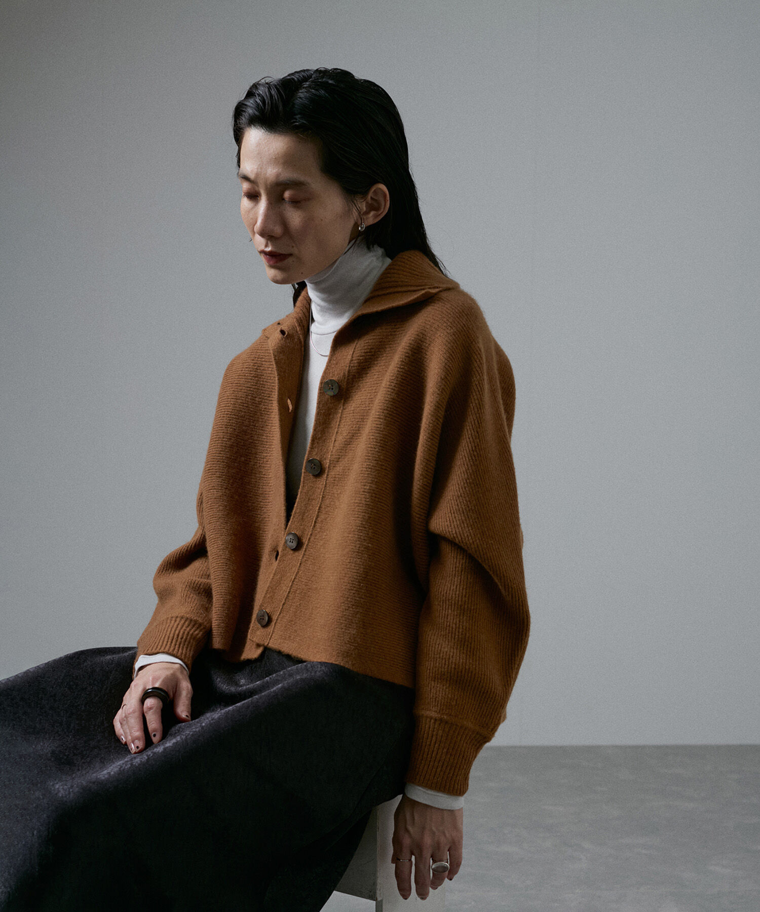 SALON adam et rope'「オープンカラーカーディガン」|カーディガン|