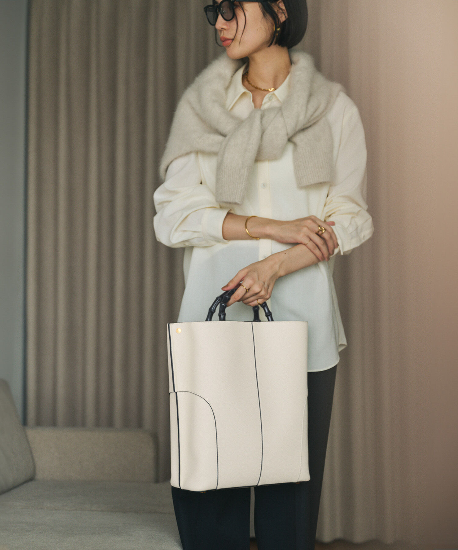 ROPE「【E'POR】BAMBOO BAG Large【通勤】【A4対応】【25AW】」|トートバッグ|