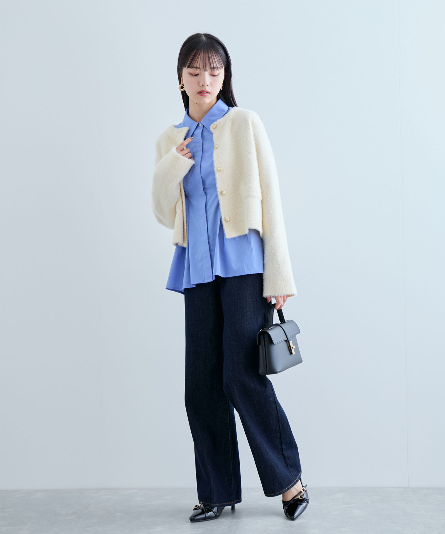 VIS「ラビットタッチメタルボタンカーディガン」|カーディガン|