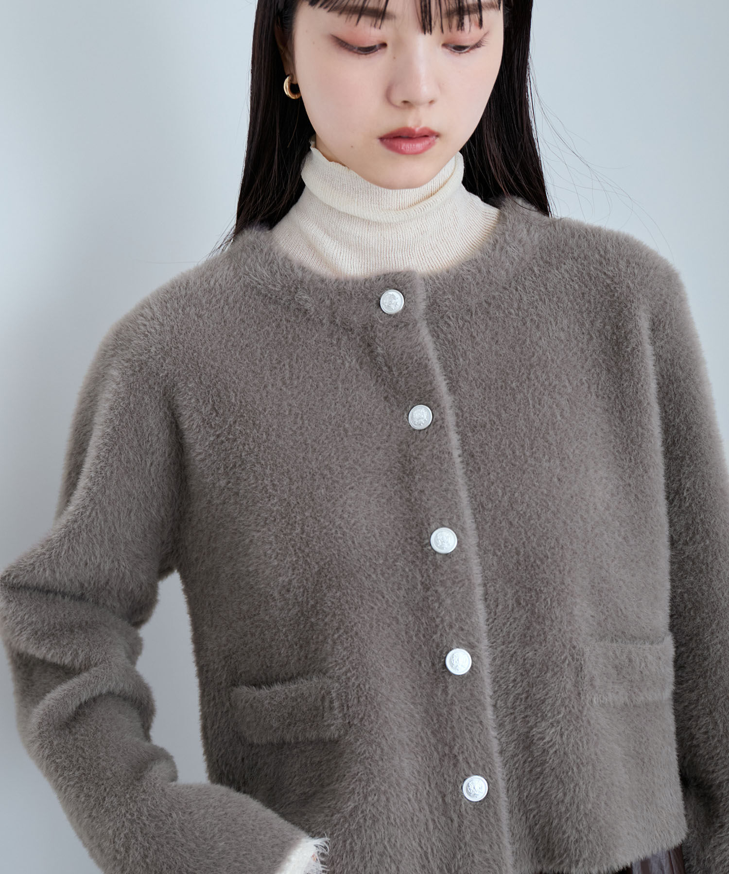 VIS「ラビットタッチメタルボタンカーディガン」|カーディガン|