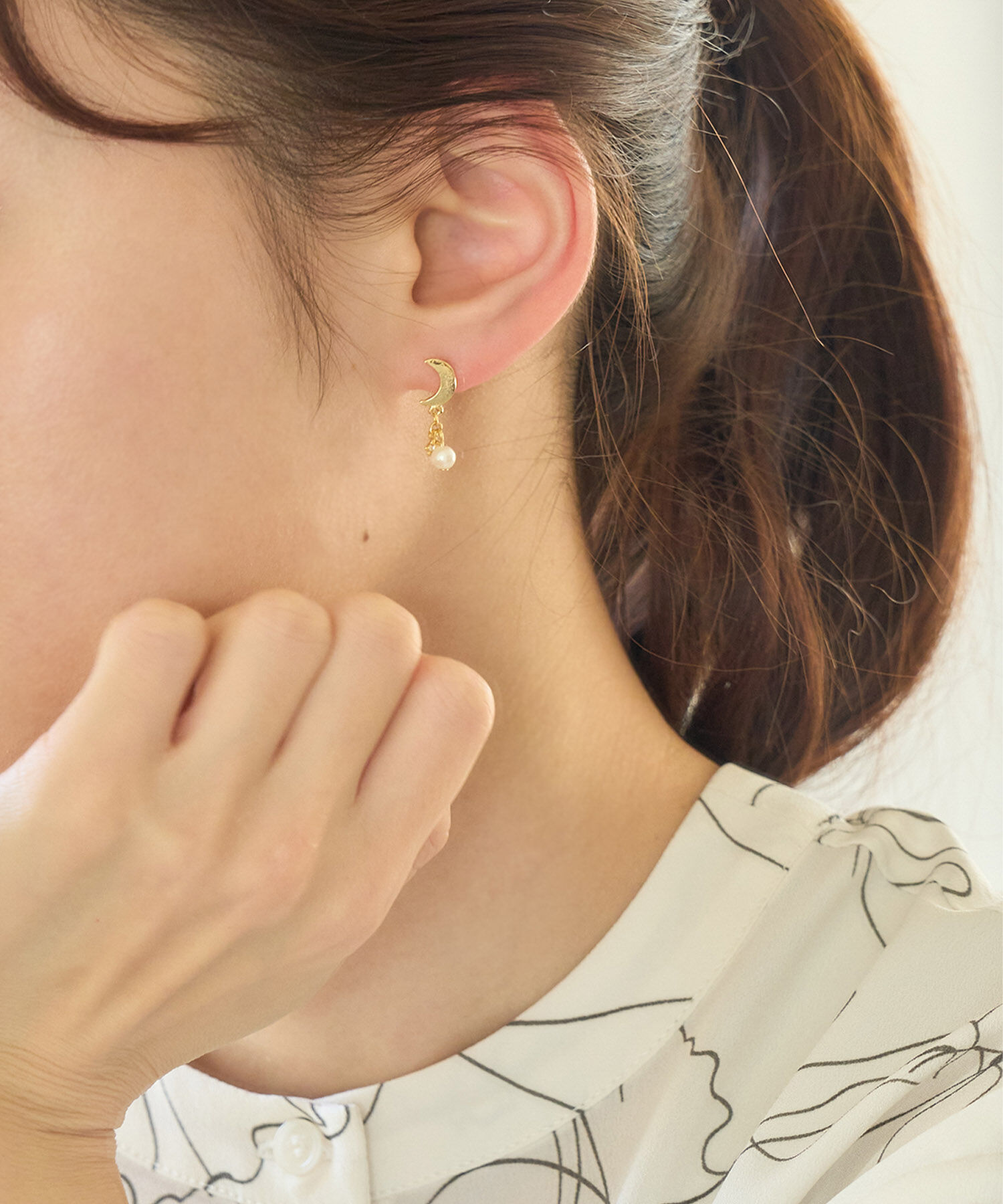 ROPE PICNIC PASSAGE「ムーン&times;パールピアス」|ピアス|