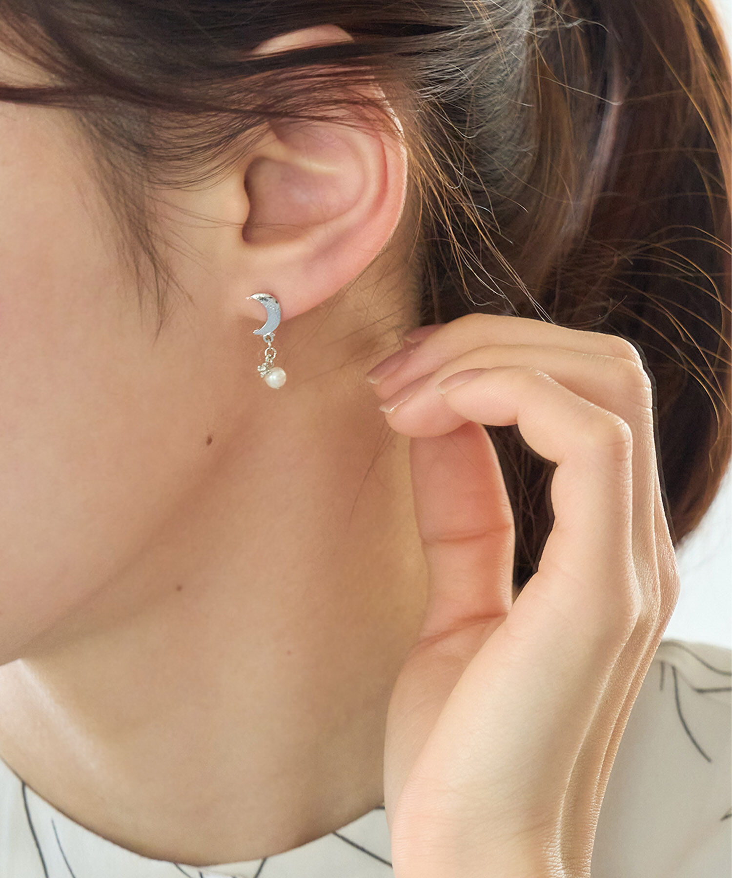 ROPE PICNIC PASSAGE「ムーン&times;パールピアス」|ピアス|