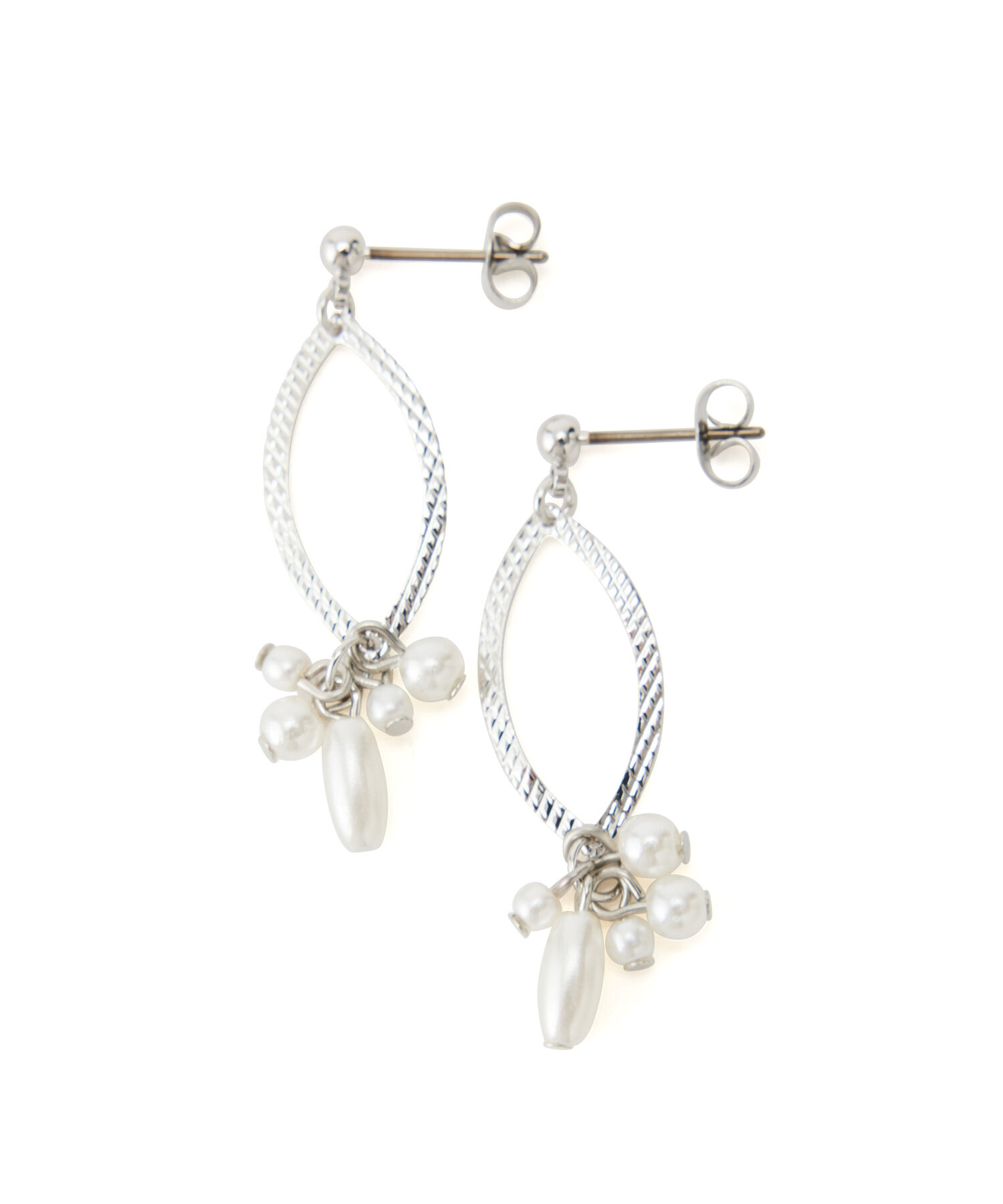 ROPE PICNIC PASSAGE「オーバルメタル&times;パールピアス」|ピアス|