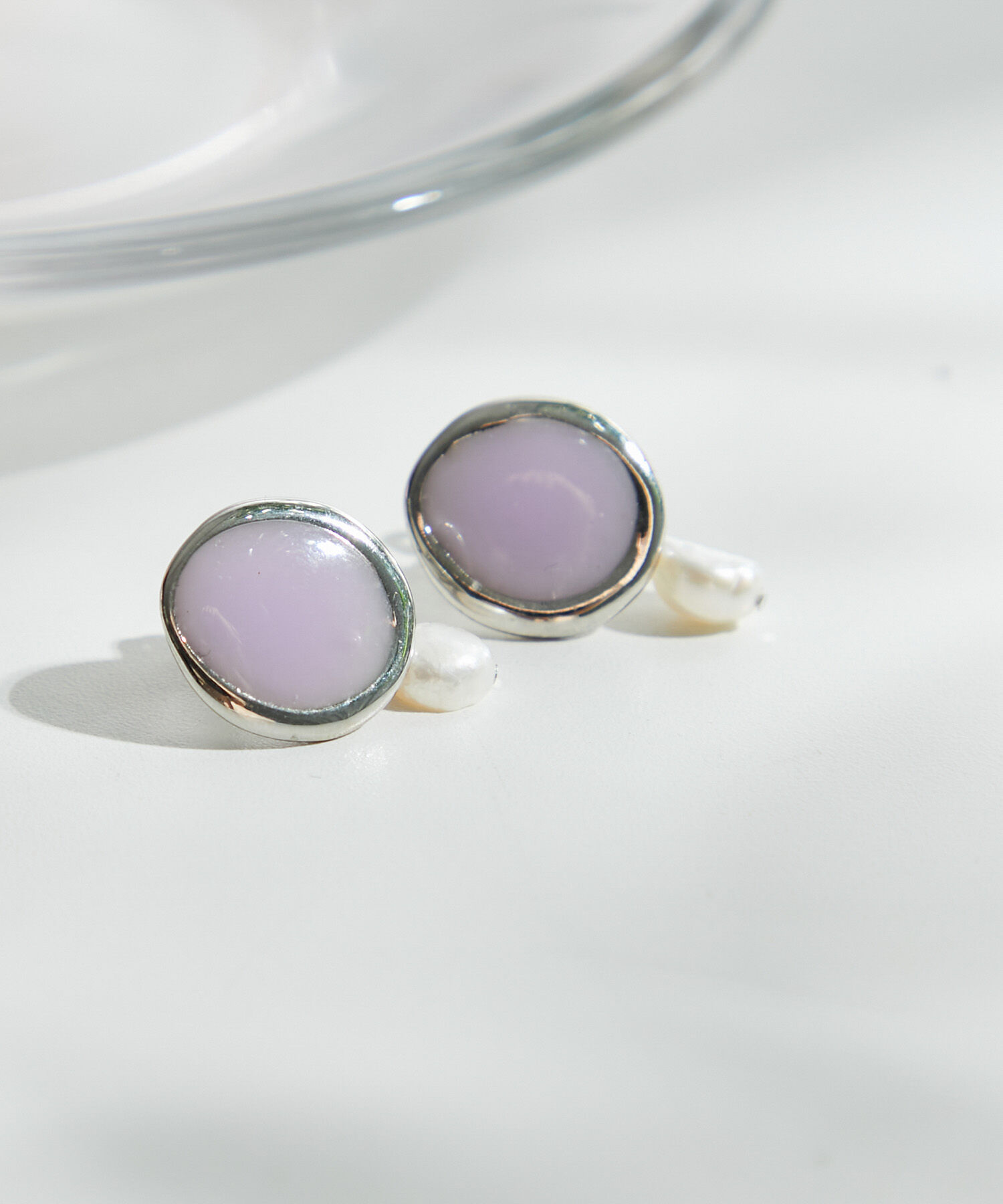 ROPE PICNIC PASSAGE「カラーエポ&times;淡水パールピアス」|ピアス|パープル系(51)