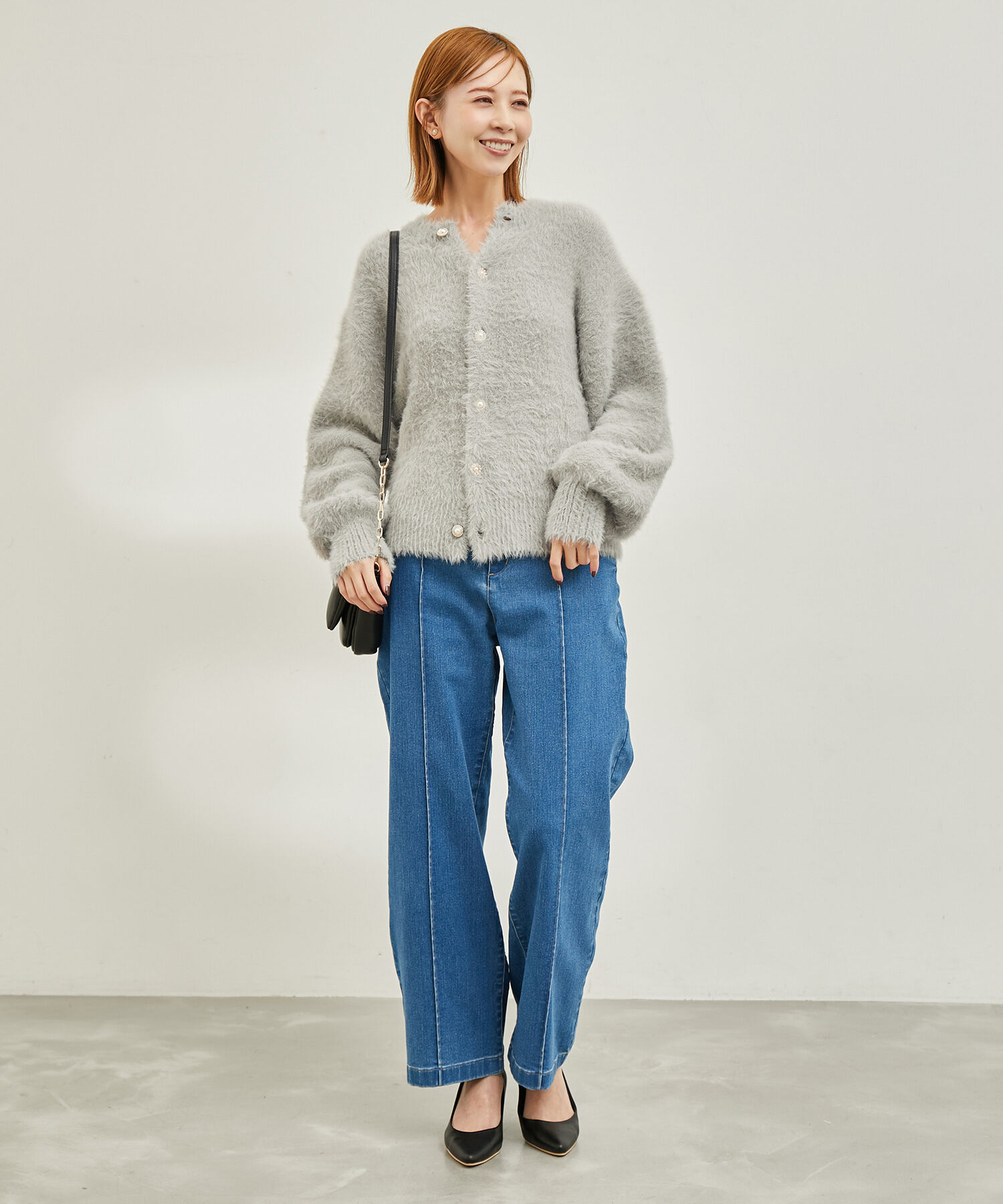 Rope&rsquo;Picnic「【emur/エミュール】シャギービジューカーディガン」|カーディガン|