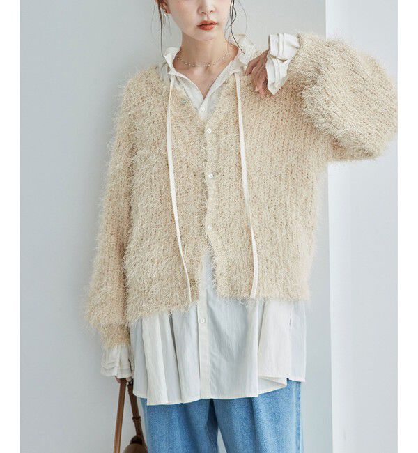 Rope&rsquo;Picnic「ラメフェザーカーディガン」|カーディガン|