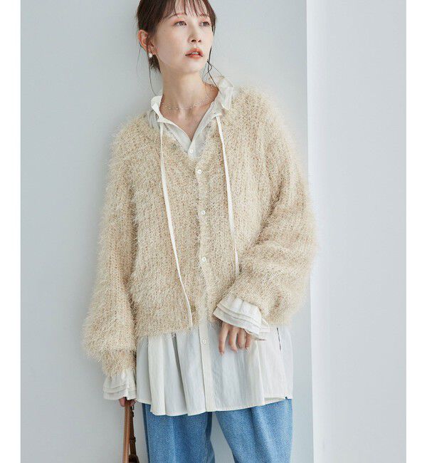 Rope&rsquo;Picnic「ラメフェザーカーディガン」|カーディガン|
