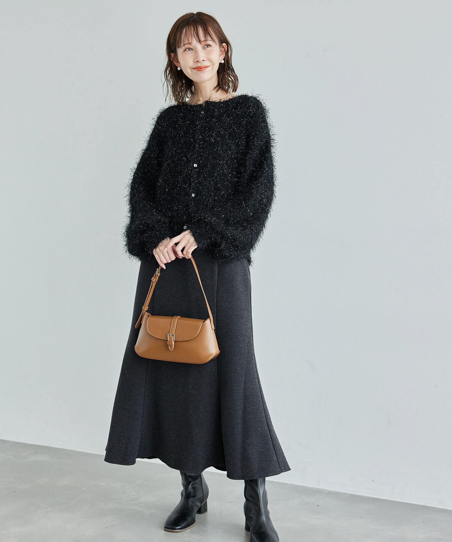 Rope&rsquo;Picnic「ラメフェザーカーディガン」|カーディガン|