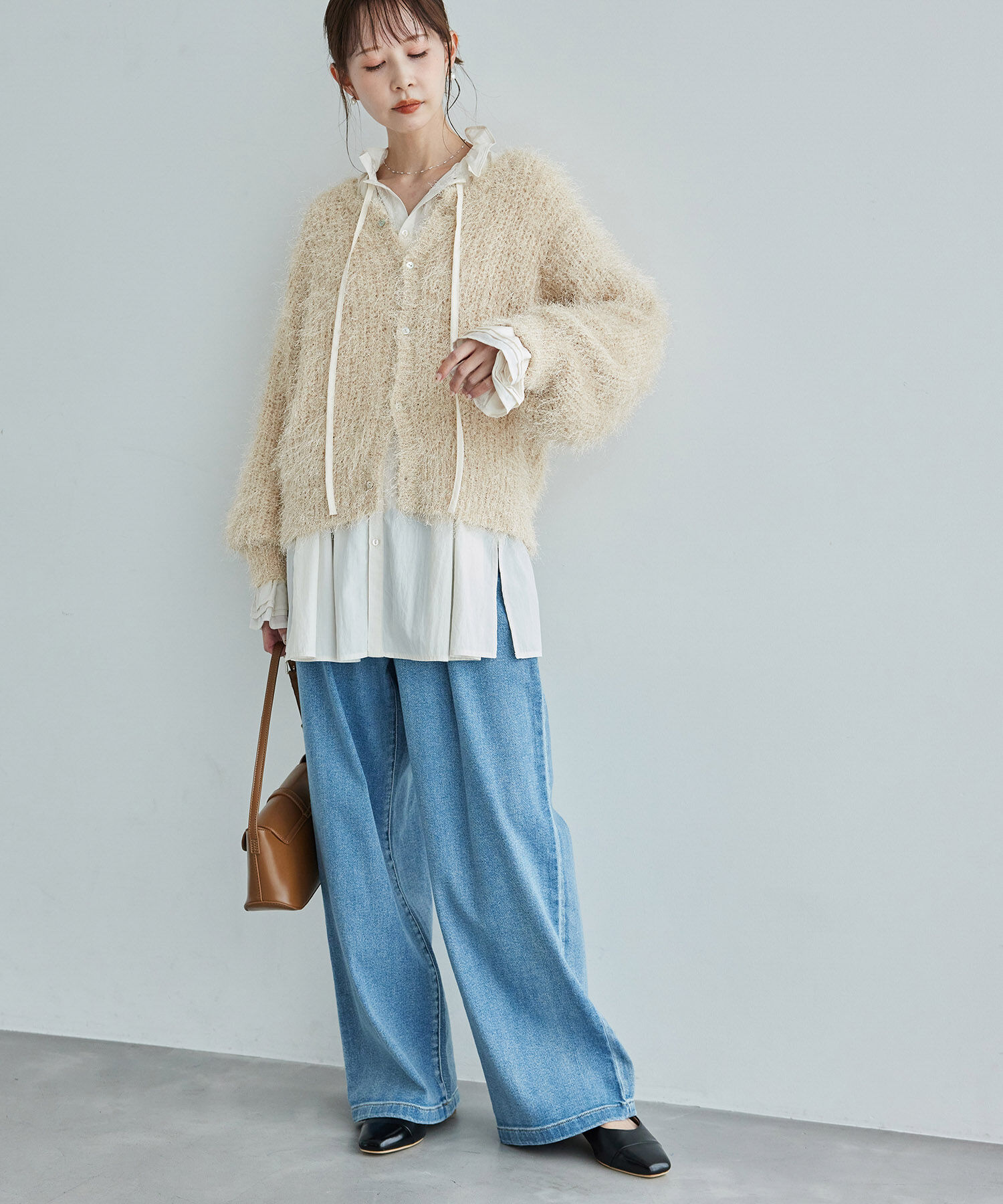 Rope&rsquo;Picnic「ラメフェザーカーディガン」|カーディガン|