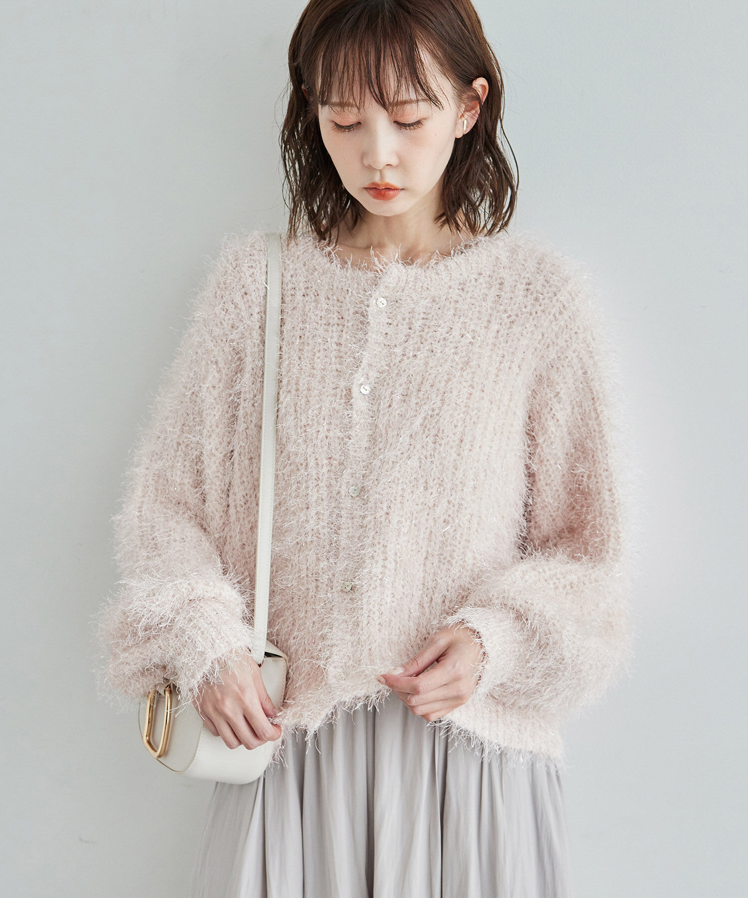 Rope&rsquo;Picnic「ラメフェザーカーディガン」|カーディガン|